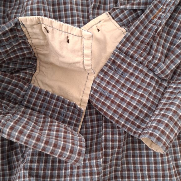 Timberland Plaid Shirt Slate Blue Burgundy Check Long Sleeve XXL TTG - Picture 7 of 8